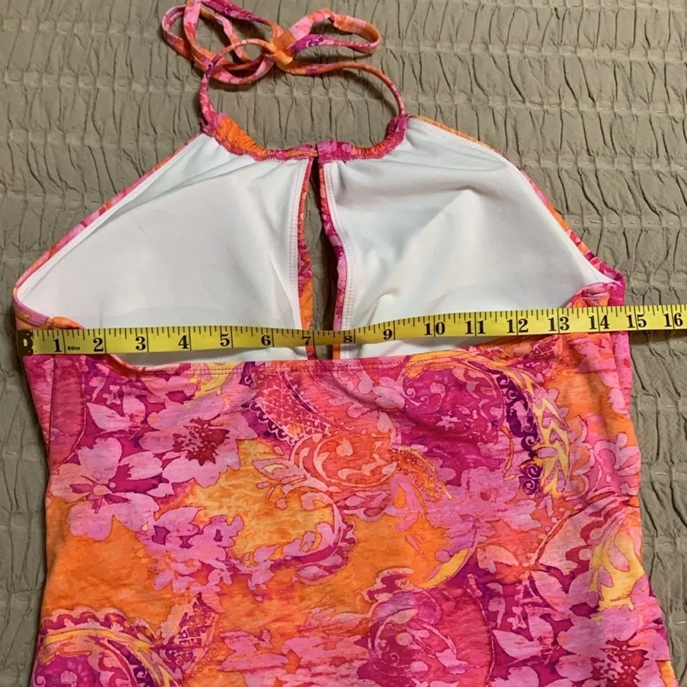 Lauren Ralph Lauren Women’s Tropical Halter One Piece Swimsuit 12 Beach Vacay